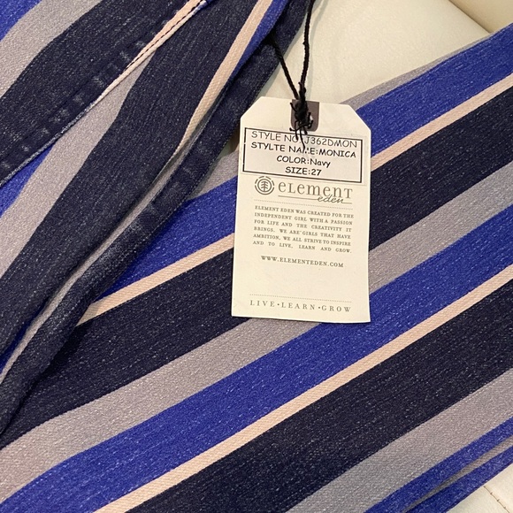 NWT - Element Eden Striped Denim Navy Black Grey Skinny Jeans Size 27 - Picture 10 of 11